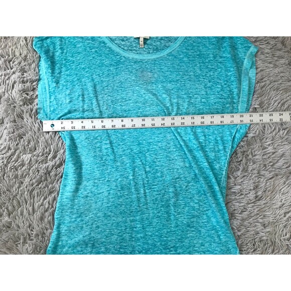 Joie Top M Maddie 100% Linen Tee  in Baby Blue Aqua - Picture 8 of 8